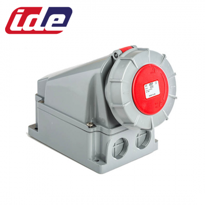 Socle de prise femelle 3P+T 63A étanche IP67 avec ou sans fil pilote IDE