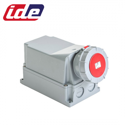 Socle de prise femelle 3P+T 125A étanche IP67 avec ou sans fil pilote IDE