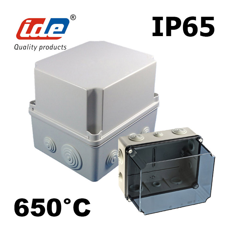Boitier de dérivation industriel étanche IP65 avec couvercle haut IDE Boitier de dérivation industriel étanche IP65 avec couvercle haut IDE