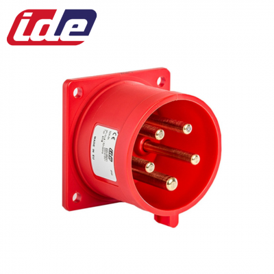 Prise mâle 3P+N+T 32A étanche IP44 ou IP67 à encastrer sur coffret IDE