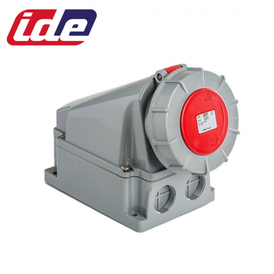 Socle de prise femelle 3P+N+T 63A étanche IP67 avec ou sans fil pilote IDE