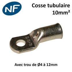 Cosses tubulaires cuivre 10mm² certifié NF Cosses tubulaires cuivre 10mm² certifié NF