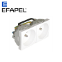 Prise double de courant avec protection 4 modules blanc pour goulottes EFAPEL