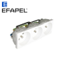 Prise triple de courant avec protection 6 modules blanc pour goulottes EFAPEL