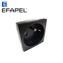 Prise de courant 2P+T 2 modules - 16A 250V - Noir mat EFAPEL