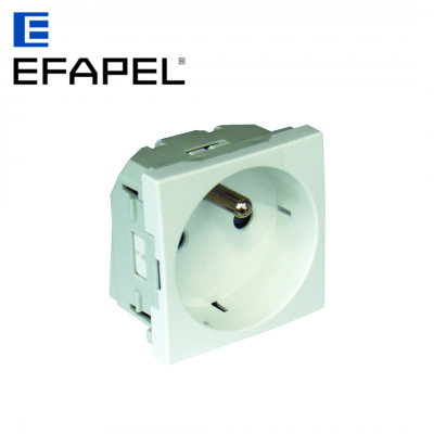 Prise de courant 2P+T 2 modules - 16A 250V - Noir mat EFAPEL
