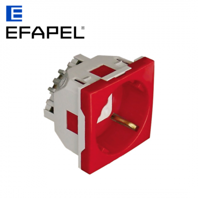 Prise inclinée à 45º avec protection - 2 modules pour goulotte EFAPEL
