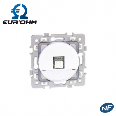 Prise murale RJ45 blanche ou anthracite SQUARE EUR'OHM