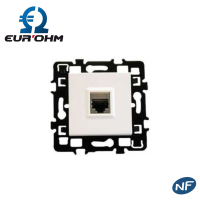 Prise murale RJ45 blanche simple ou double ESPRIT EUR'OHM
