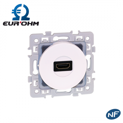 Prise murale HDMI 1.4 blanche SQUARE EUR'OHM