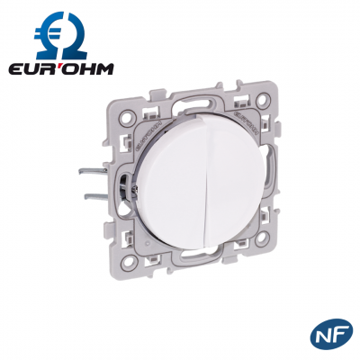 Interrupteur double va-et-vient avec griffes SQUARE EUR'OHM