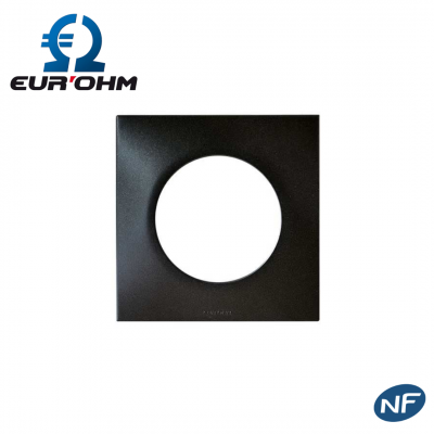 Plaque de finition anthracite 1 ou 2 postes SQUARE EUR'OHM