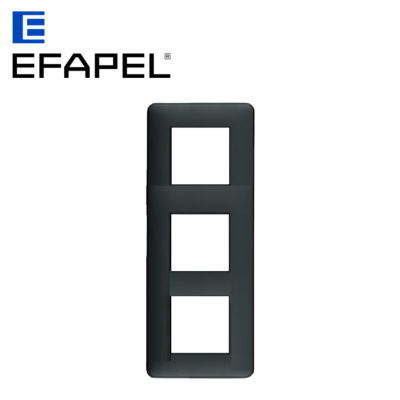 Plaque de finition 3 postes noir mat LATINA EFAPEL