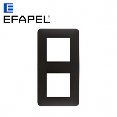 Plaque de finition 2 postes noir chrome LATINA EFAPEL