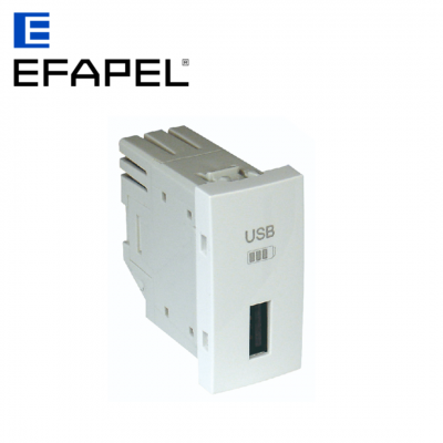 Chargeur USB type A - 1 module noir mat EFAPEL