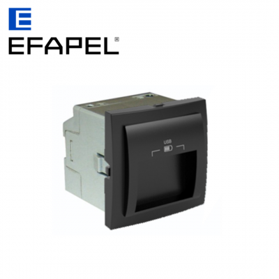 Double chargeur USB sorties 20° type A noir mat EFAPEL