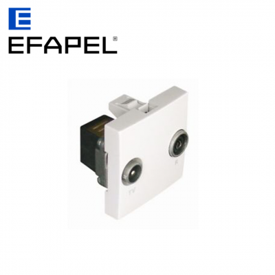 Prise R - TV - 2 modules noir mat EFAPEL
