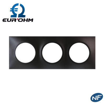 Plaque de finition anthracite 3 postes SQUARE EUR'OHM