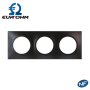 Plaque de finition anthracite 3 postes SQUARE EUR'OHM