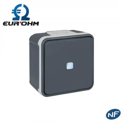 Interrupteur étanche va-et-vient avec témoin lumineux en saillie IP55 EUR'OHM
