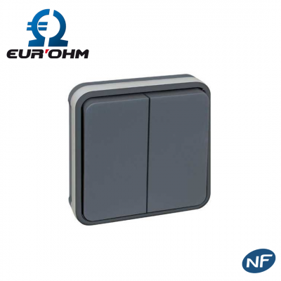 Interrupteur étanche double va-et-vient encastrable IP55 EUR'OHM
