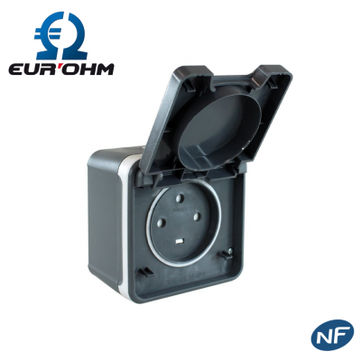 Prise étanche avec clapet triphasée 3P+T 20A en saillie IP55 EUR'OHM