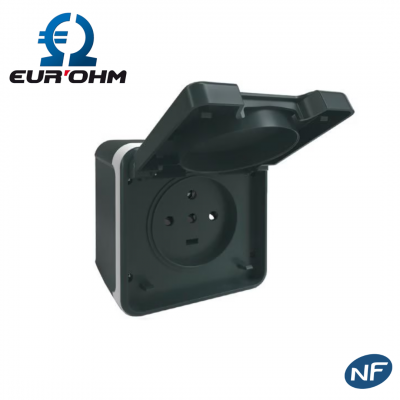 Prise étanche avec clapet tétrapolaire 3P+T+N 20A en saillie IP55 EUR'OHM