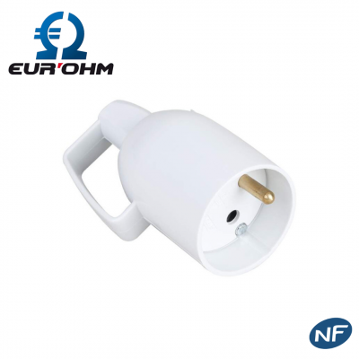 Fiche femelle en plastique à coiffe avec anneau 2P+T 16A EUR'OHM