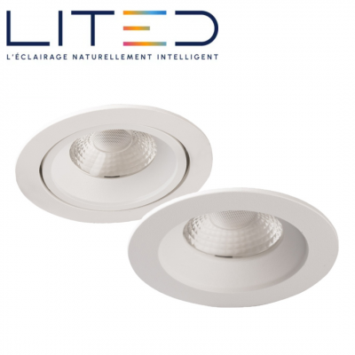 Spot LED COBI orientable ou fixe encastrable 10W IP44/65 3000/4000K LITED