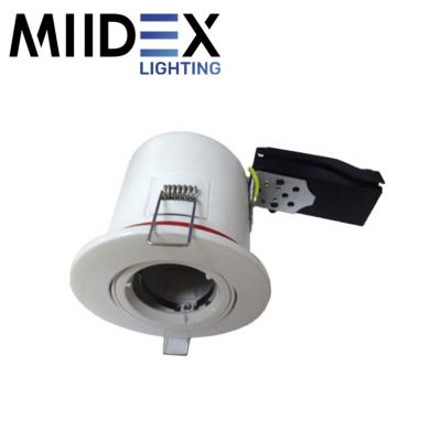 Spot GU10 BBC rond blanc avec douille automatique Ø100 mm MIIDEX LIGHTING