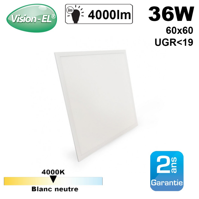 Dalle LED 60x60 4000K 36W dimmable UGR inférieur à 19 Dalle LED 60x60 4000K 36W dimmable UGR inférieur à 19