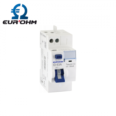 Interrupteur différentiel Phase Neutre - 30 mA - Type AC - 63A EUR'OHM