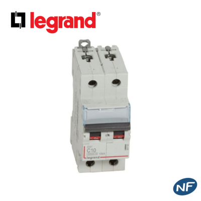 Disjoncteur bipolaire 6kA - Courbe C - 10A à 32A LEGRAND
