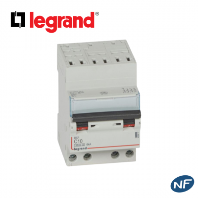 Disjoncteur tétrapolaire 4,5kA - Courbe C - 10A à 32A - connexion auto/vis LEGRAND