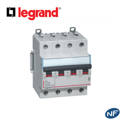 Disjoncteur tétrapolaire 6kA - Courbe C - 10A à 50A - connexions vis/vis LEGRAND