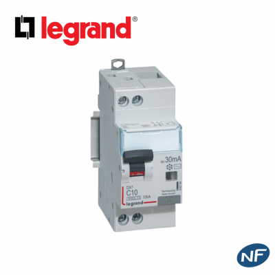 Disjoncteur différentiel Phase Neutre - 6kA - 30mA - Type AC - 10A LEGRAND