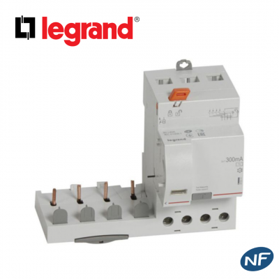 Bloc différentiel tétrapolaire - 30mA ou 300mA - Type AC - 3 modules - 40A LEGRAND