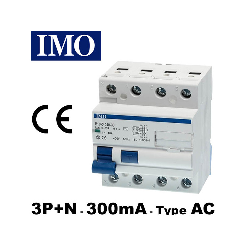 Interrupteur différentiel 3P+N 300mA - IMO
