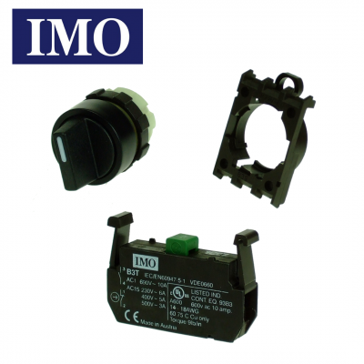 Bouton tournant 2 positions complet - étanche IP65 IMO