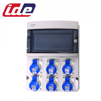Coffret étanche 6 prises CEE P17 étanche IP44 sans disjoncteur IDE