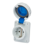 Prise femelle Schuko 2P+T 16A étanche IP67 à encastrer sur coffret IDE