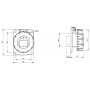 Prise femelle Schuko 2P+T 16A étanche IP67 à encastrer sur coffret IDE