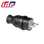 Fiche mâle Schuko en caoutchouc 2P+T 16A étanche IP44 IDE