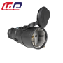 Prise femelle Schuko en caoutchouc 2P+T 16A étanche IP44 IDE