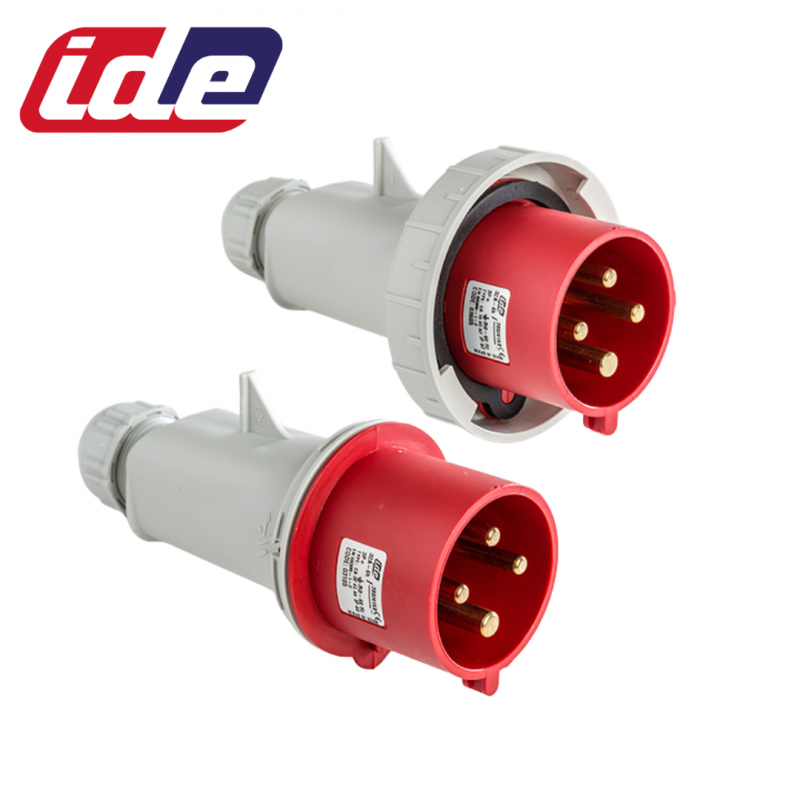 Prise Industrielle 5 Broches 32A IP44 - Femelle 220-380V / 240-415V 6h, Laiton + PC Étanché, Robuste Pour Chantier, Atelier, Camping