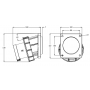 Prise mâle 3P+T 63A étanche IP67 à encastrer sur coffret IDE