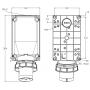 Socle de prise mâle 3P+T 125A étanche IP67 IDE