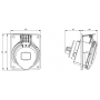 Prise femelle 3P+N+T 16A étanche IP44 ou IP67 à encastrer sur coffret IDE