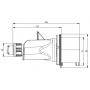 Prise mâle 3P+N+T 32A étanche IP44 ou IP67 IDE