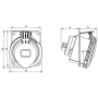 Prise femelle 3P+N+T 32A étanche IP44 ou IP67 à encastrer sur coffret IDE
